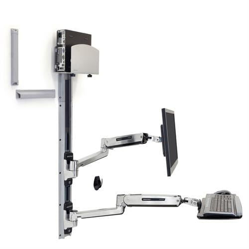 LX Sit-Stand Wall Mount System, Medium CPU Holder