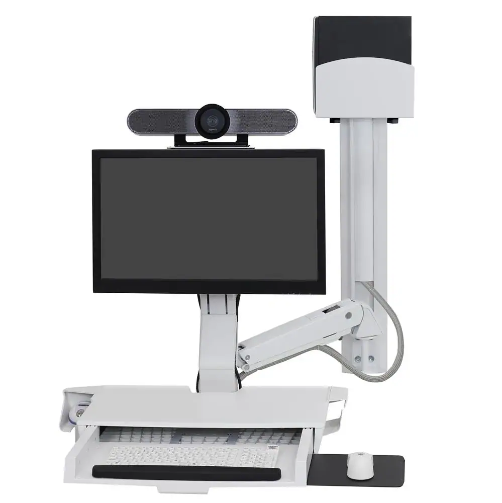 Telepresence Combo Wall System - Ergotron Tailored Telehealth Solution