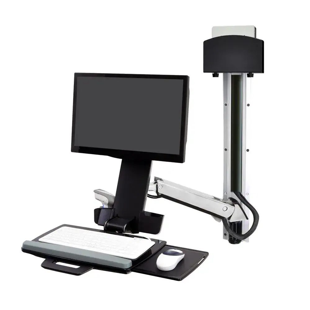 45-273-026 Ergotron StyleView® Sit-Stand Combo System, Small CPU Holder (Aluminum)